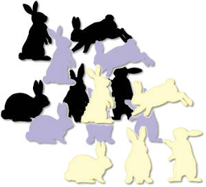 Силуеты кроликов из бумаги